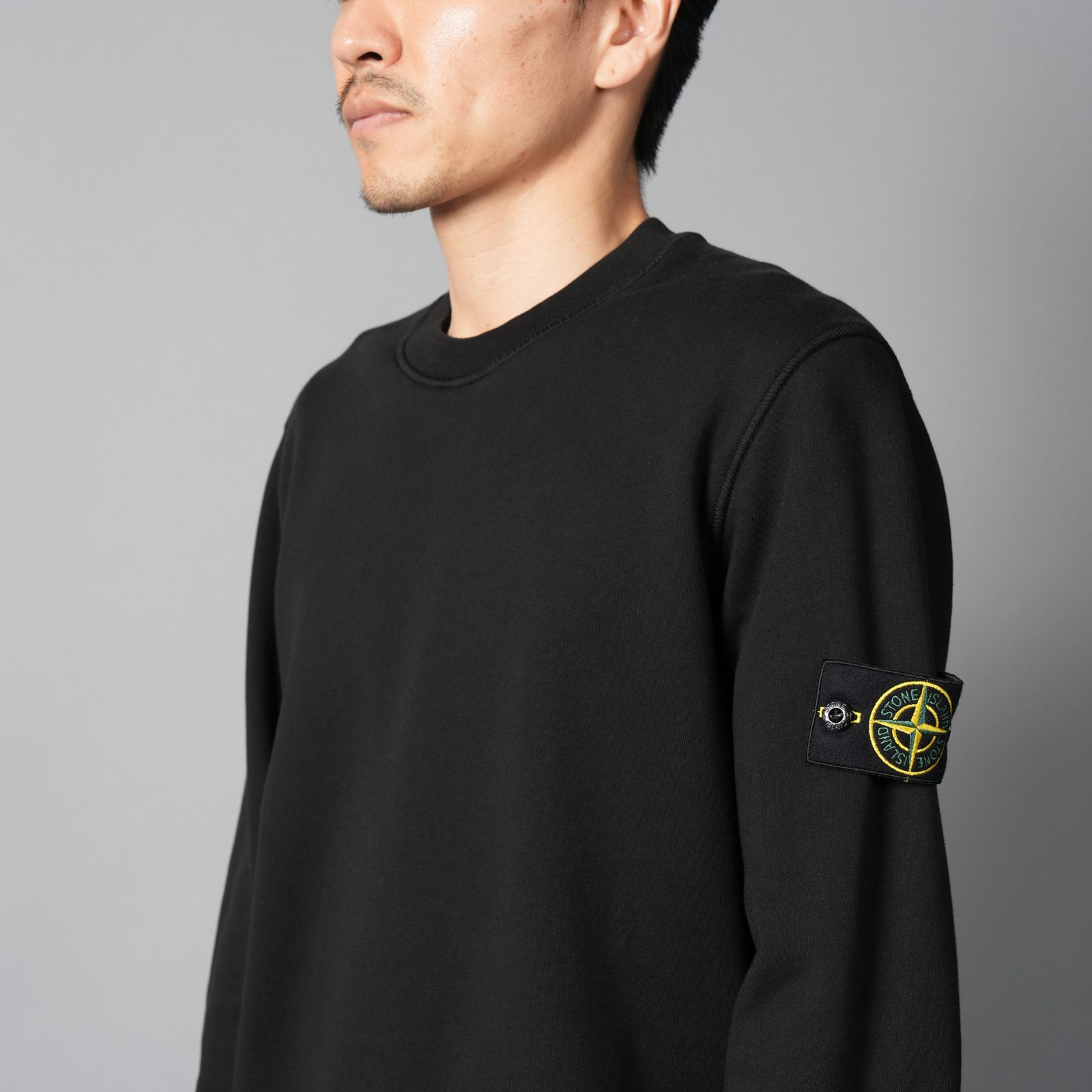 【定番アイテム】 6100060/6100044/63051 / ORGANIC COTTON FLEECE / トレーナー / クルーネックスウェット 【ガーメントダイ】  (ブラック)