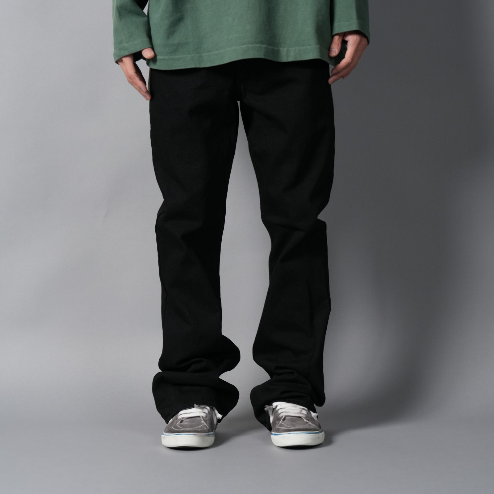 【ラスト1点】SM-MK8-0000-078 / BLACK DENIM PANTS / FLARE / デニムパンツ (ブラック)