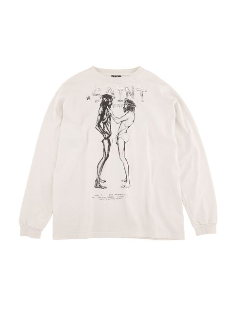 ラスト1点 / SM-S21-0000-046 / SMxDENIMTEARS LS TEE_WHT / セントマイケル x デニムティアーズ ロングスリーブ Tシャツ (ホワイト) SM-S21-0000-046 ©SAINT M××××××