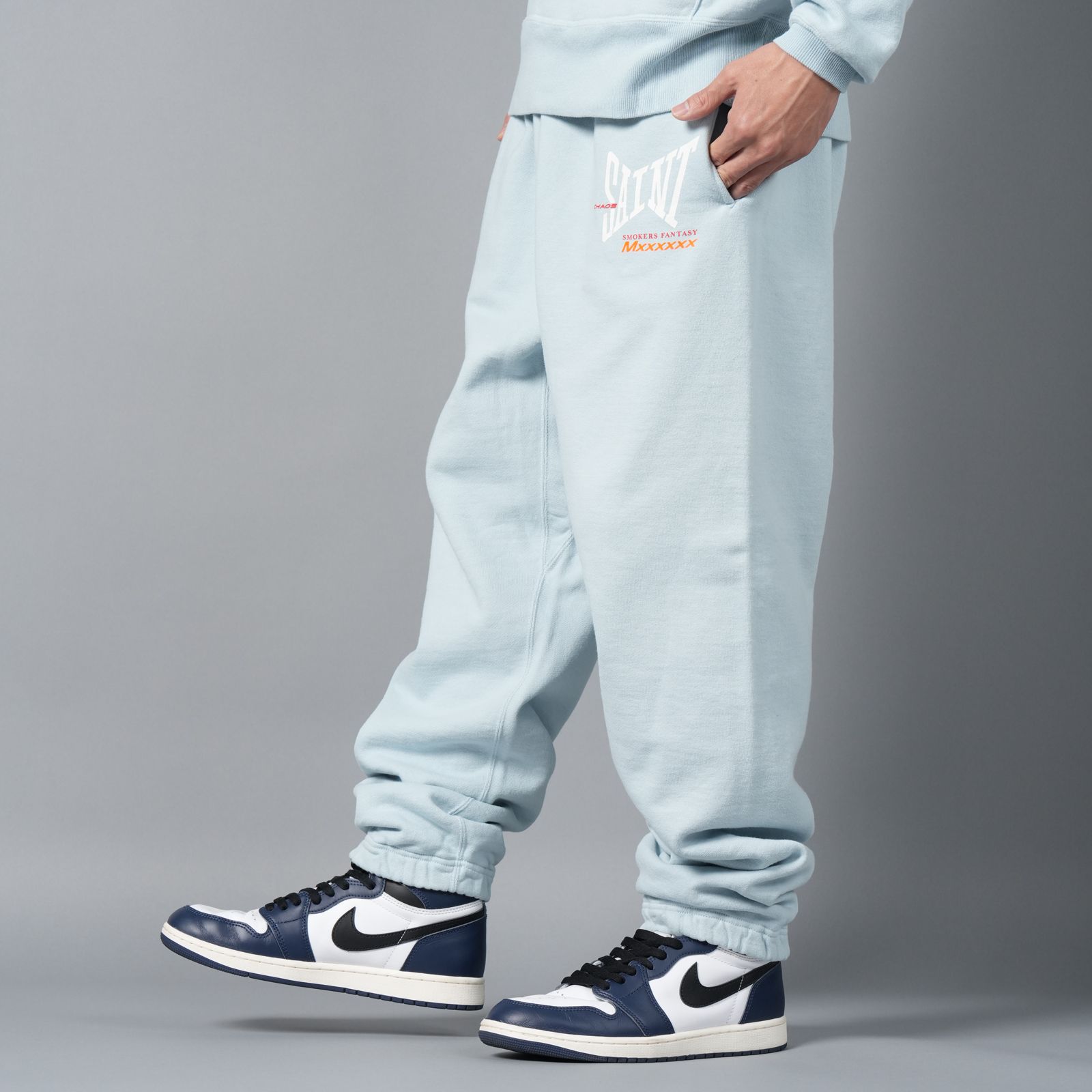 【ラスト1点】SM-HR8-0000-057 / SWEAT PANTS / RIBON SAINT / BLUE / スウェットパンツ (ブルー)