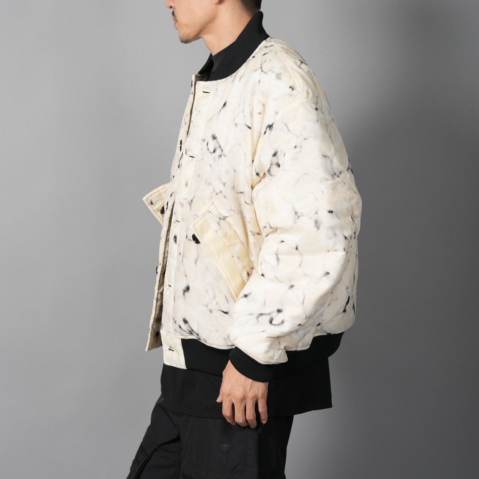 WR REAMIDE DOBBY FLIGHT JACKET  / フライトジャケット (マーブルベージュ)