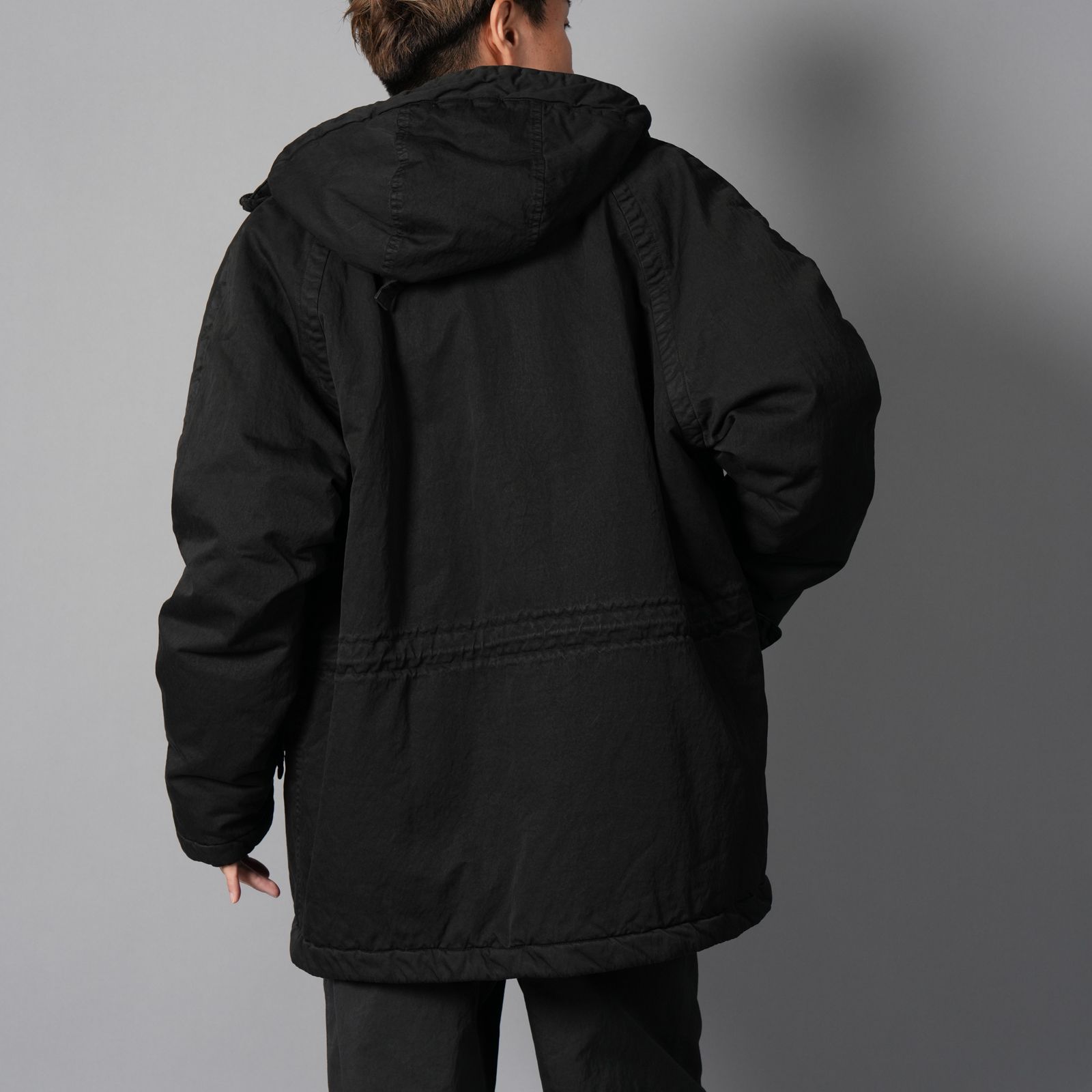 OUTERWEAR MEDIUM JACKET IN GABARDINE CO/NY / ミディアムジャケット (ブラック)