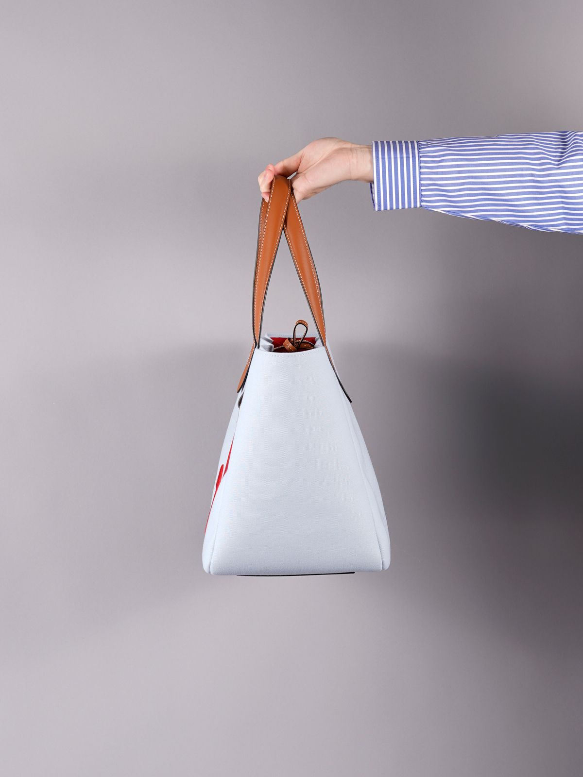 ラスト1点 / RECYCLED CANVAS BELT TOTE / リサイクルド キャンバス トート バック (レッド/ブルー)