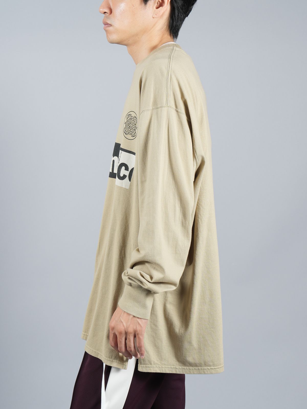 【ラスト1点】LOGO LONG TEE / ロングTシャツ(ロゴ) / TOF-TEE-U04 / カットソー / ベージュ / メンズ