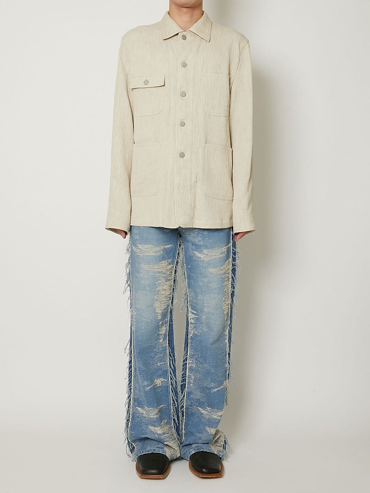【ラスト1点】 CREPE WORK JACKET / クレープワークジャケット (ベージュ)