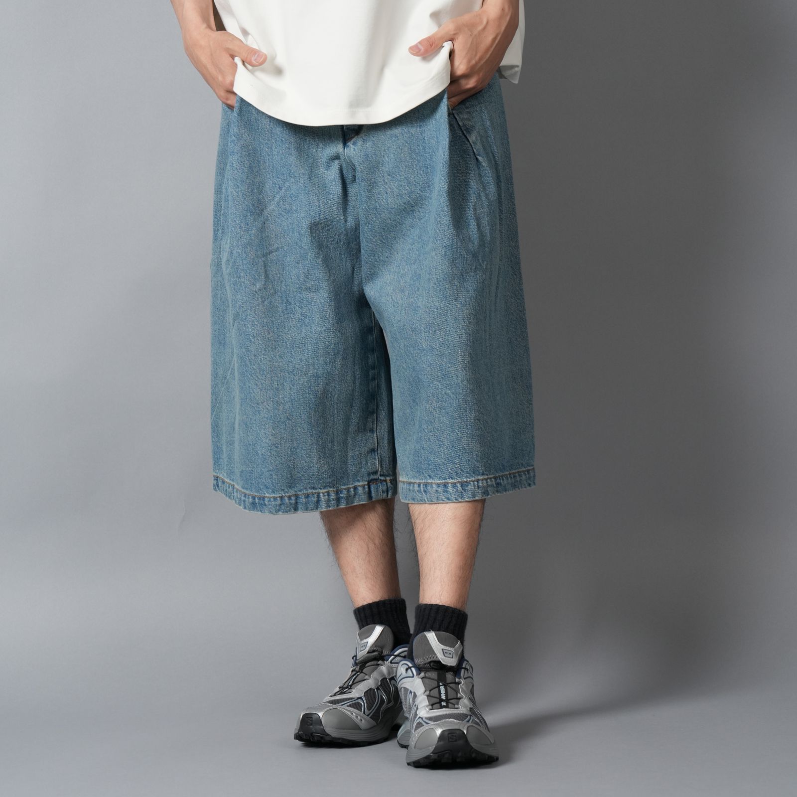 DENIM 410 BERMUDA JORTS / デニムショーツ (ヴィンテージタイブルーウォッシュ)