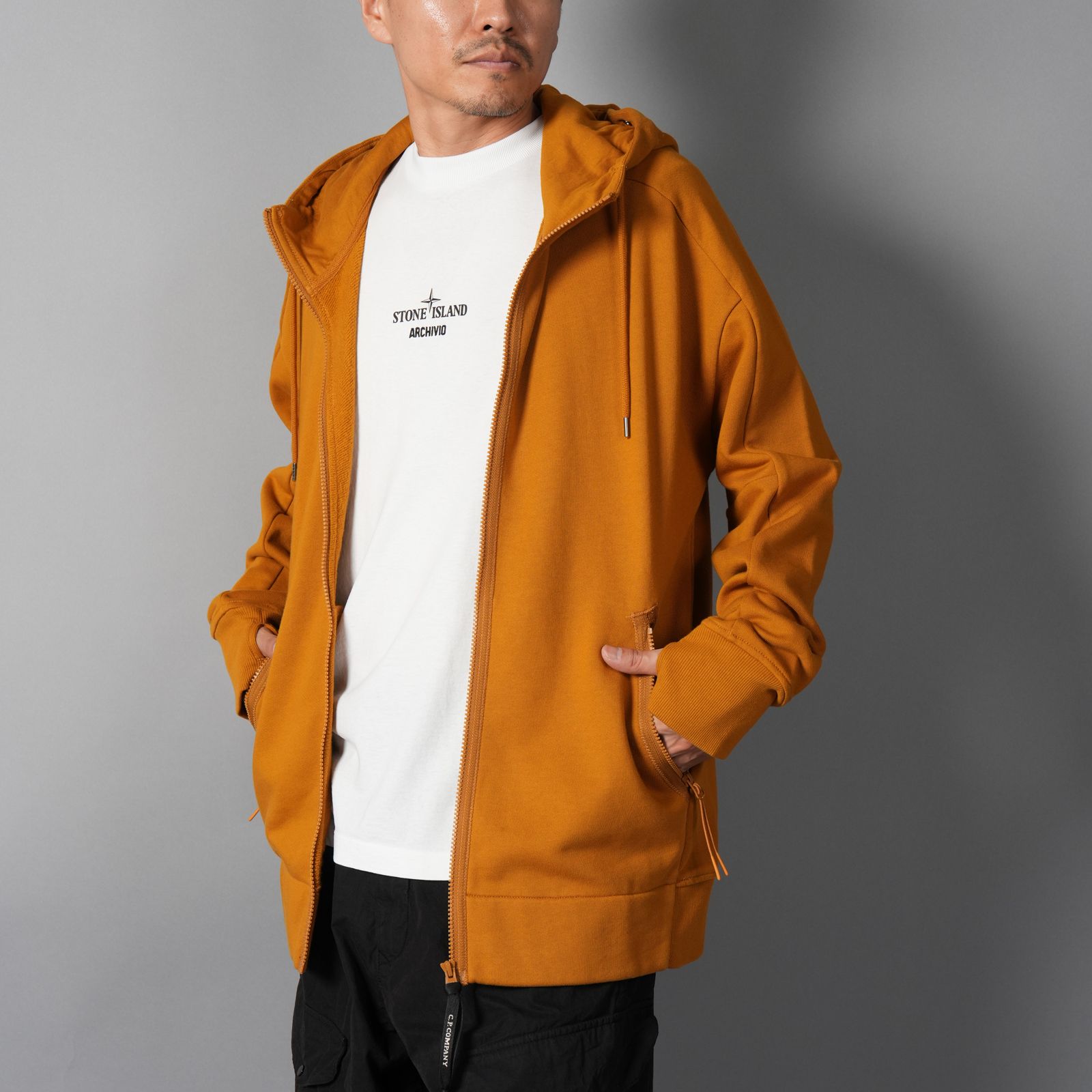 Diagonal Raised Fleece Goggle Zip Sweatshirt / ジップフーディー (バック・ソーン・ブラウン)