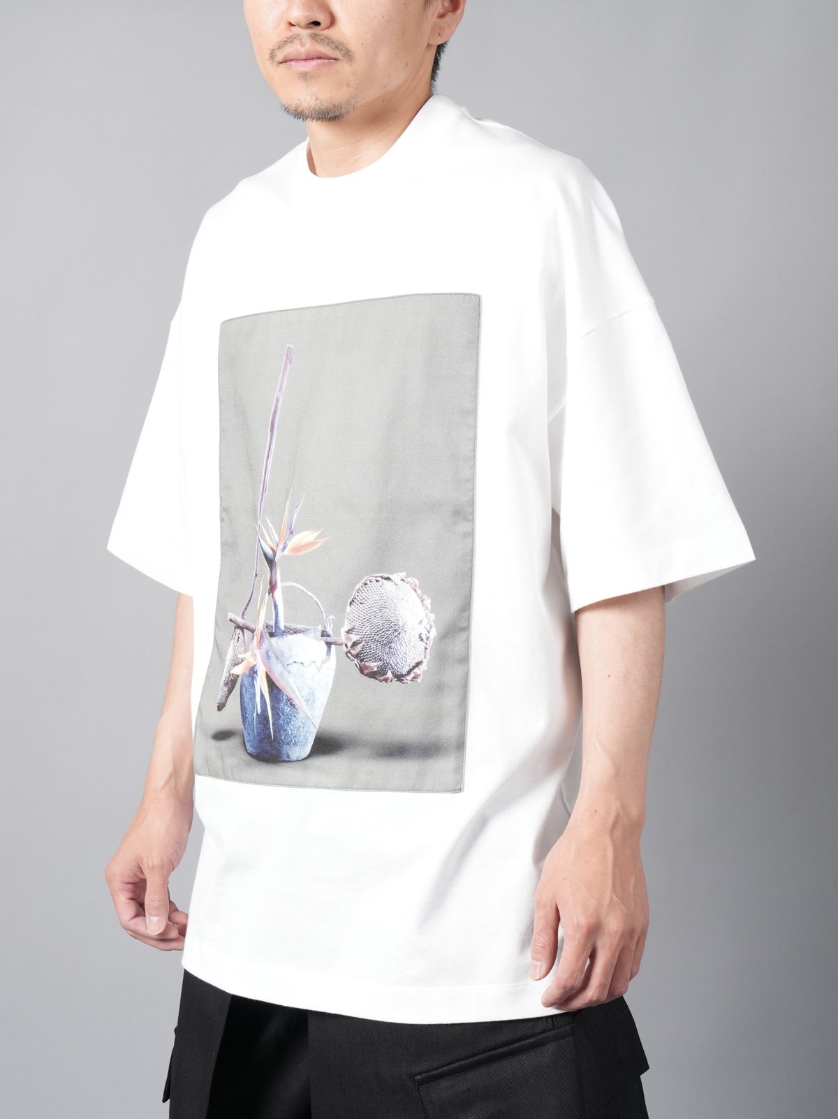 【ラスト1点】CREW NECK  PRINT T / クルーネック プリントTシャツ (ホワイト)
