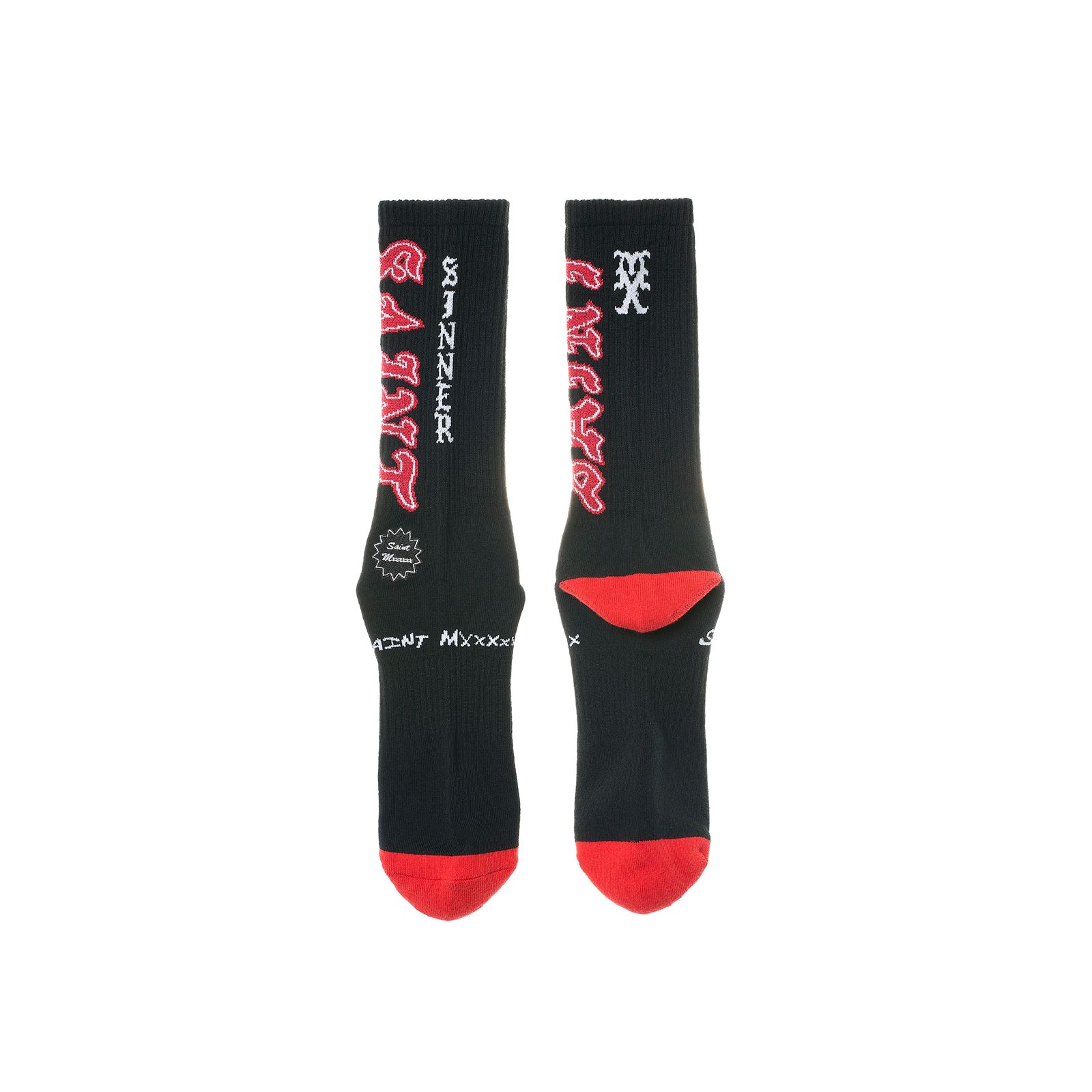 SM-MK8-0000-110 / SOCKS / SAINT/ BLACK+RED / ソックス  (ブラック/レッド)