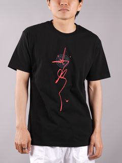 COTTON JERSEY 30/1 'INK ONE’ PRINT_ GARMENT DYED / プリント Tシャツ (コットンジャージー) / ブラック / ガーメントダイ