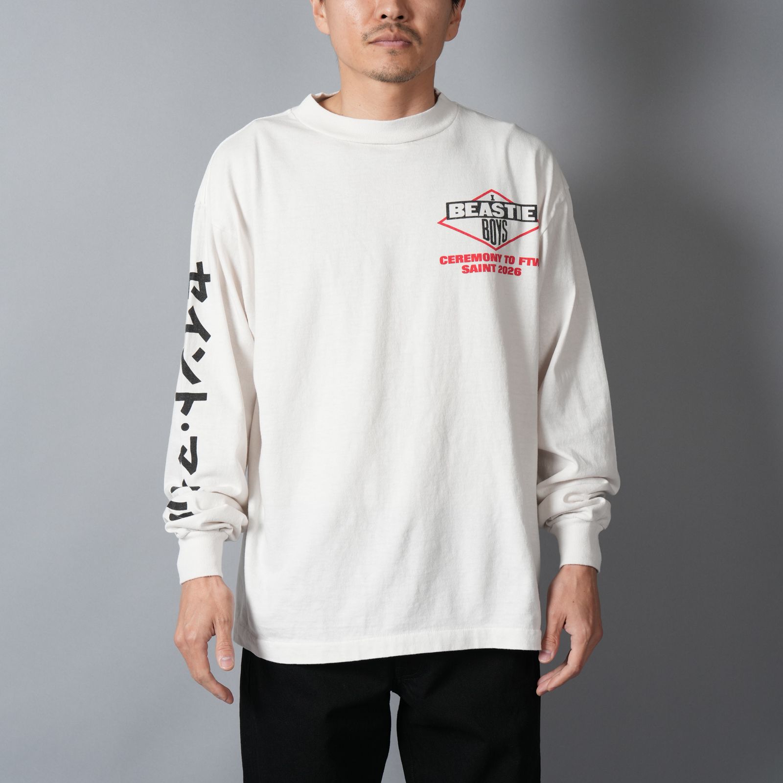 【残りわずか】【コラボ】SM-MK8-0000-C24 / BTB_LS T-SHIRT / BEASTIEBOYS / WHT / Tシャツ (ホワイト)
