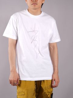 COTTON JERSEY 30/1 'INK ONE’ PRINT_ GARMENT DYED / プリント Tシャツ (コットンジャージー) / ホワイト / ガーメントダイ