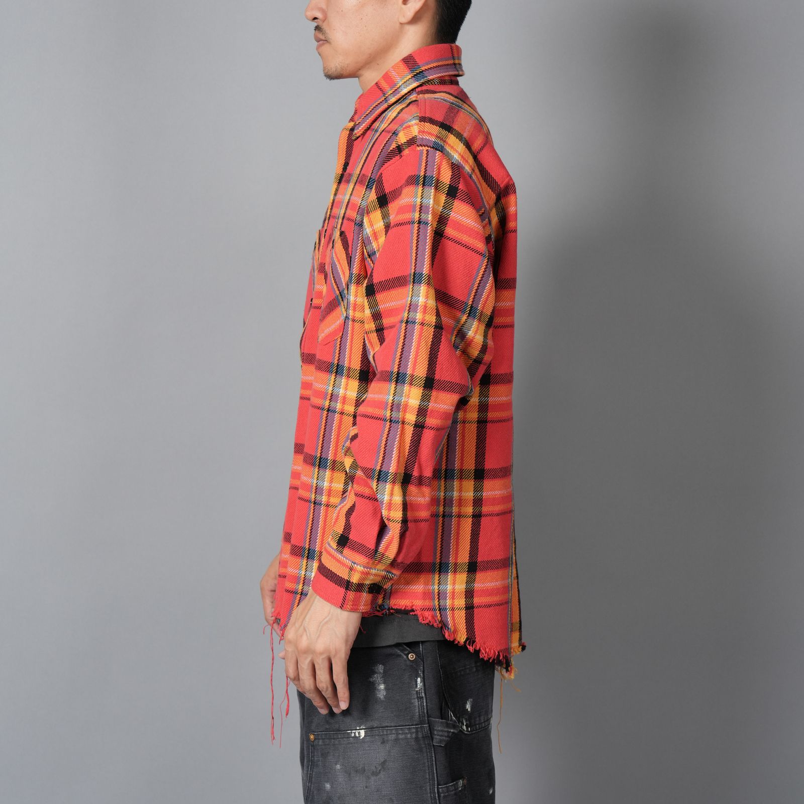 DAMAGED FLANNEL SHIRTS / ネルシャツ (オレンジ)