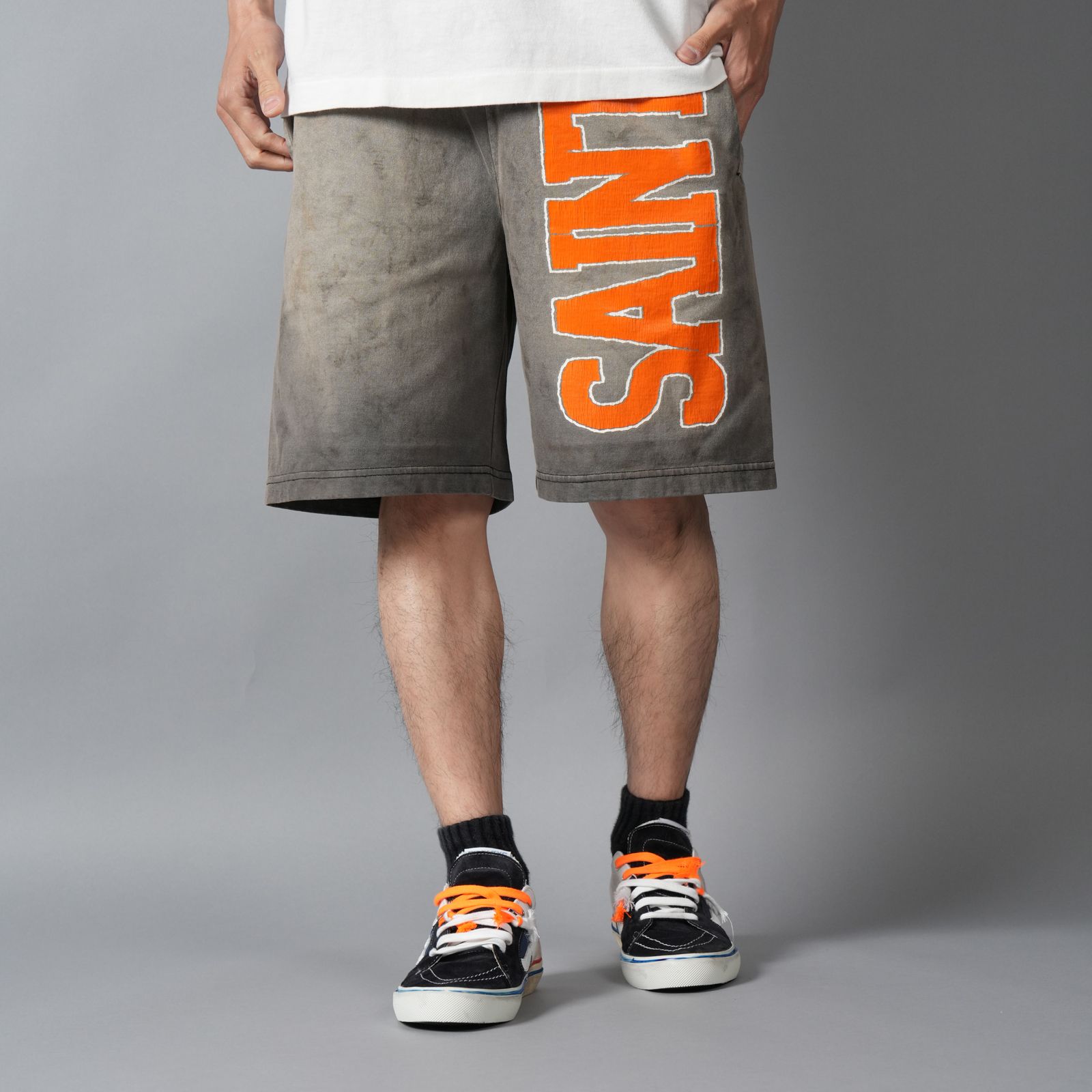 SM-MK8-0000-070 / EASY SHORTS / CUT SEW / CHARCOAL / スウェットショーツ  (チャコール)