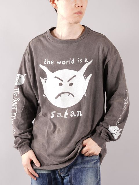 ラスト1点 / SM-A21-0000-025/LS TEE_SATAN / ロングスリーブTシャツ  (ブラック)