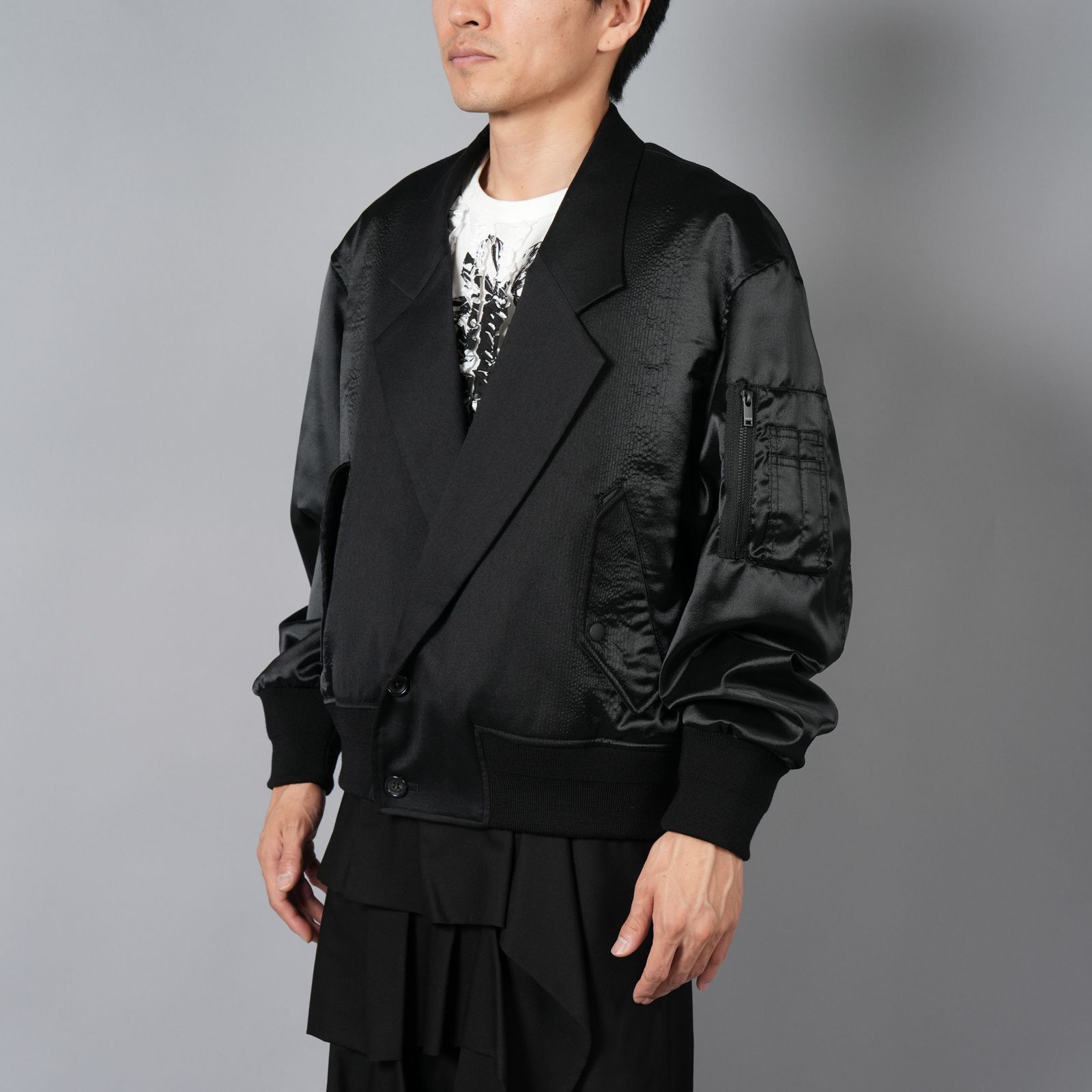 【ラスト1点】TAILORED MA-1 JACKET / テーラード エムエーワンジャケット (ブラック)