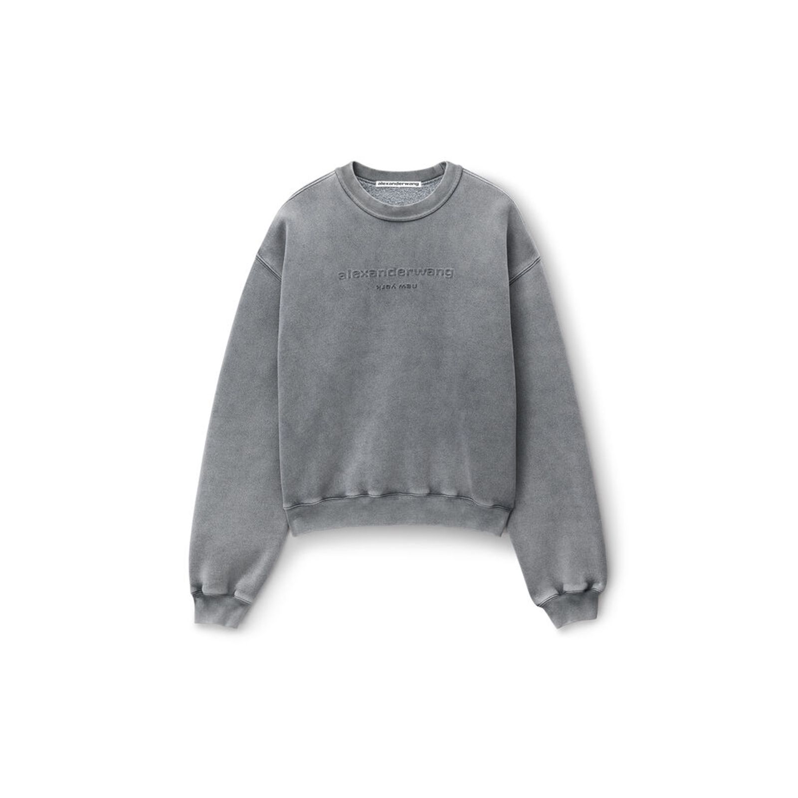 alexander wang - BI-COLOR ACID SWEATSHIRT WITH EMBOSSED LOGO 