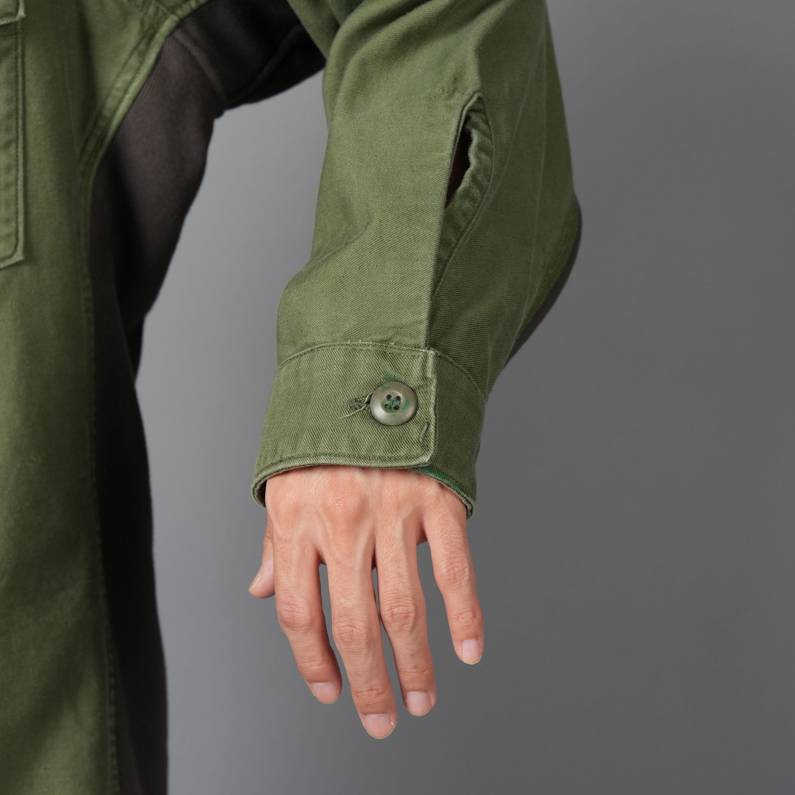 Patchwork US Army Utility Shirts  / パッチワーク ユーエス アーミー ユーテリティシャツ [古着リメイク](カーキ)
