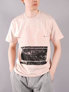 BLOCK ONE' / プリント Tシャツ / ピンク / ガーメントダイ [2NS65]