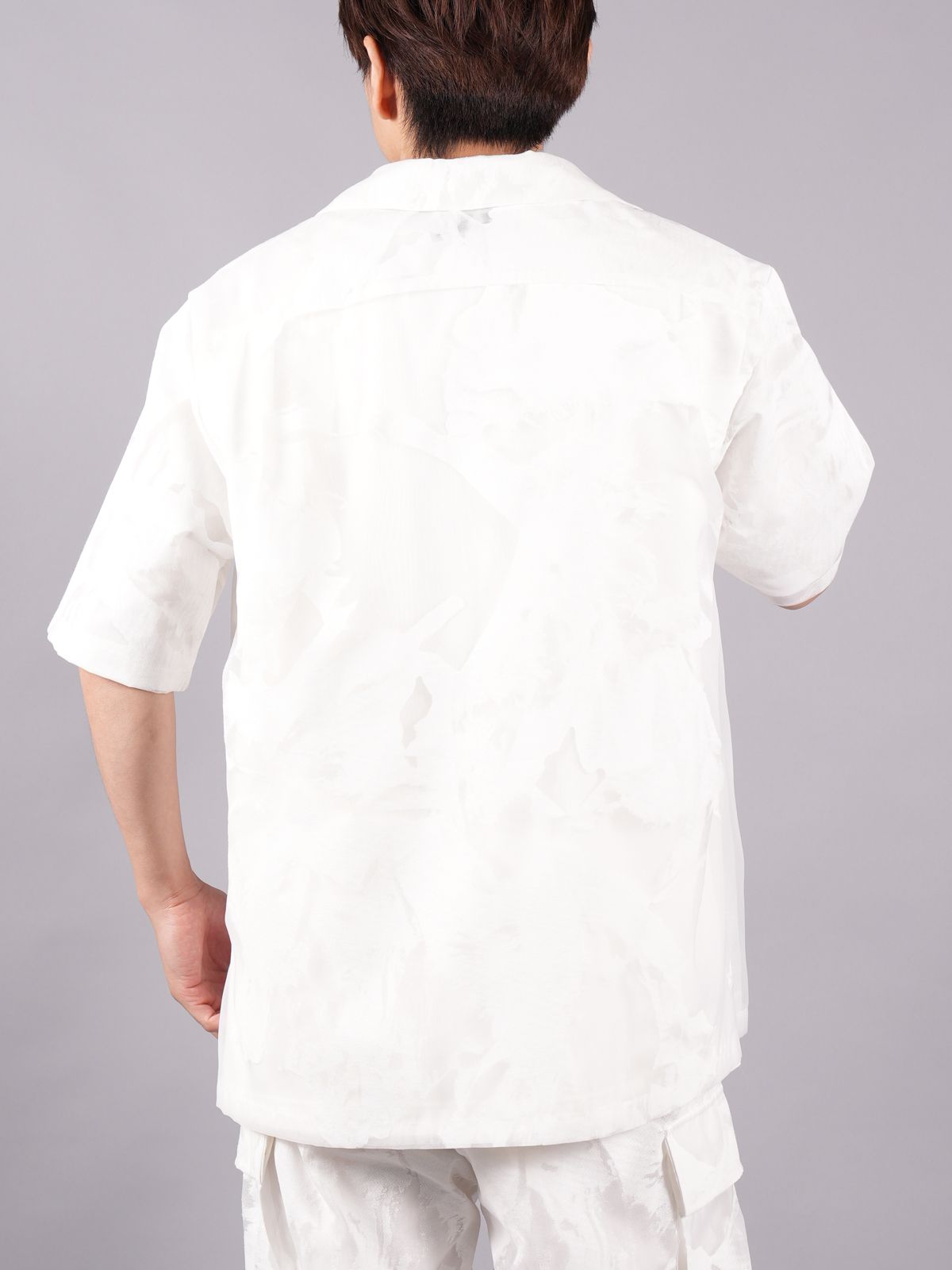 【ラスト1点】 TRANSPARENT FLOWER SHIRTS / フラワーシャツ (ホワイト)