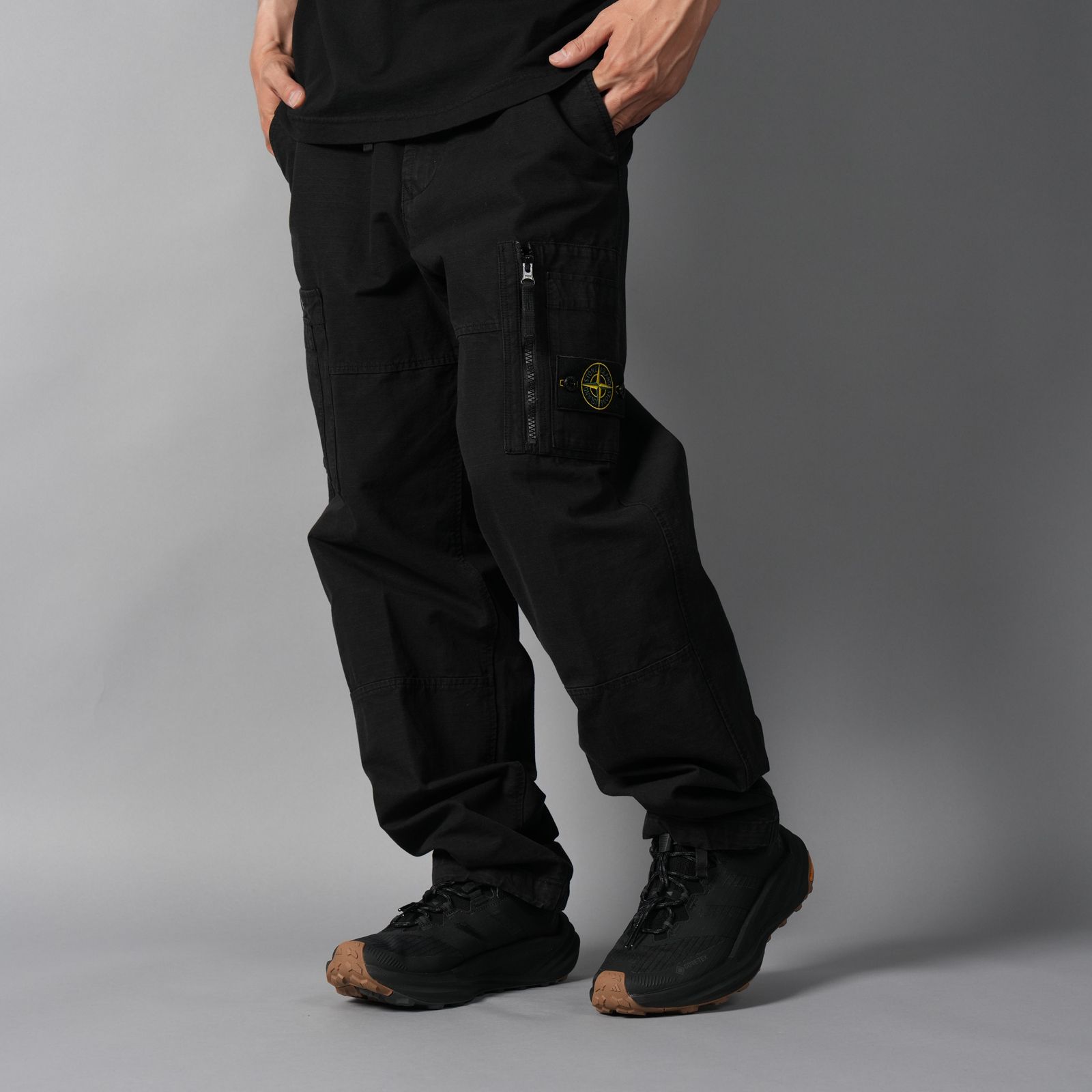 3100015 ORGANIC COTTON RIPSTOP / コットンリップストップ カーゴパンツ  (ブラック)