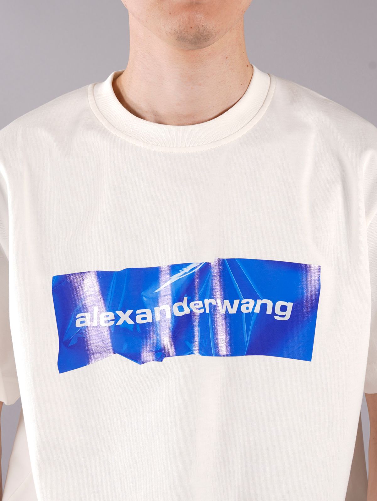 Alexander Wang Crumpled Logo クロップド丈 Tシャツ