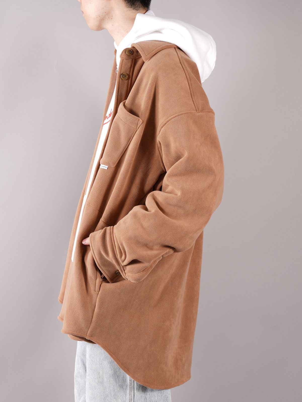 ALEXANDER WANG - ラスト1点 / MID LENGTH SHIRT JACKET WITH FLAG TAG