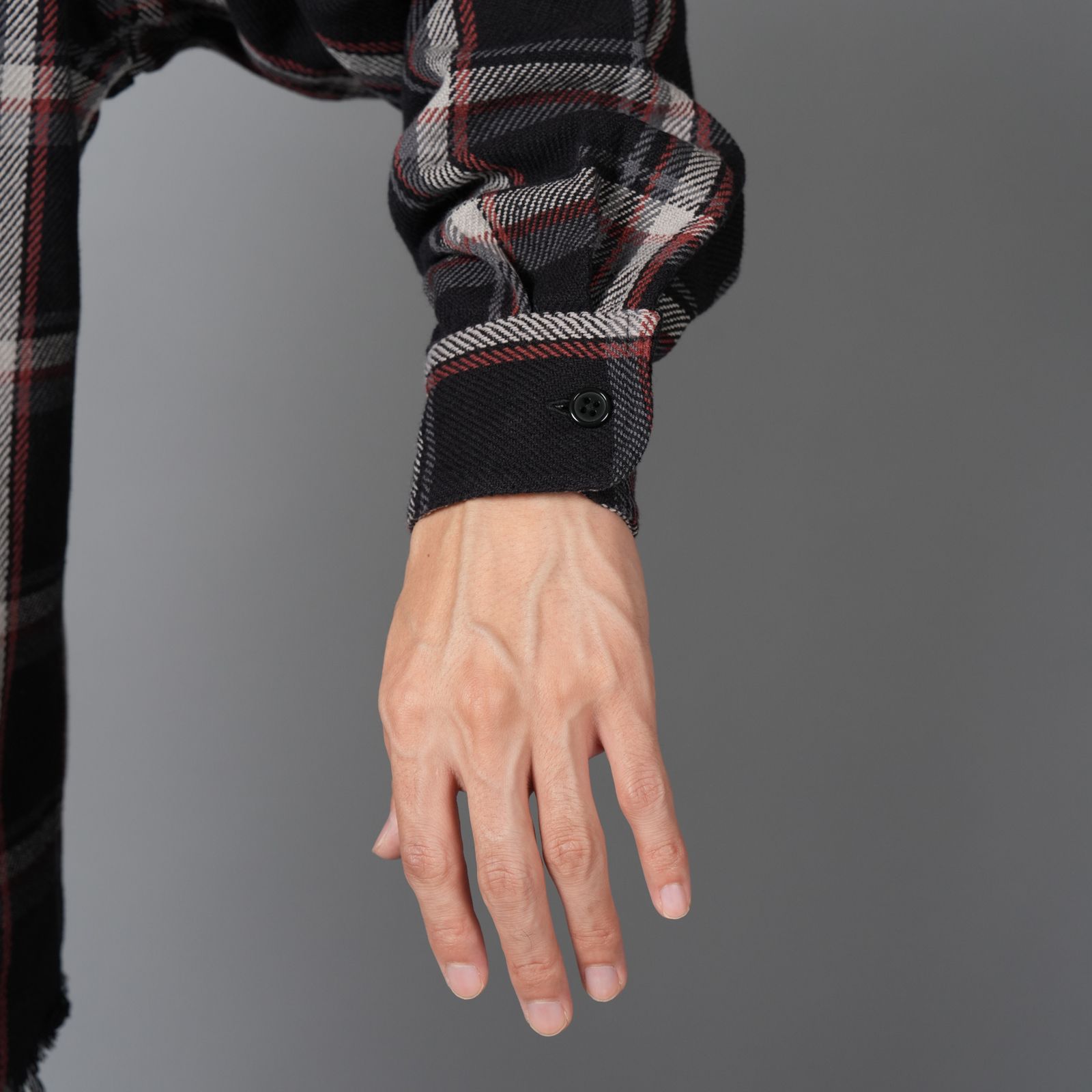 DAMAGED FLANNEL SHIRTS / ネルシャツ (ブラック)