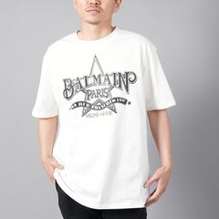 【ラスト1点】BALMAIN STAR PRINT T-SHIRT -STRAIGHT FIT / バルマン スタープリント Tシャツ [ストレートフィット] (ホワイト)