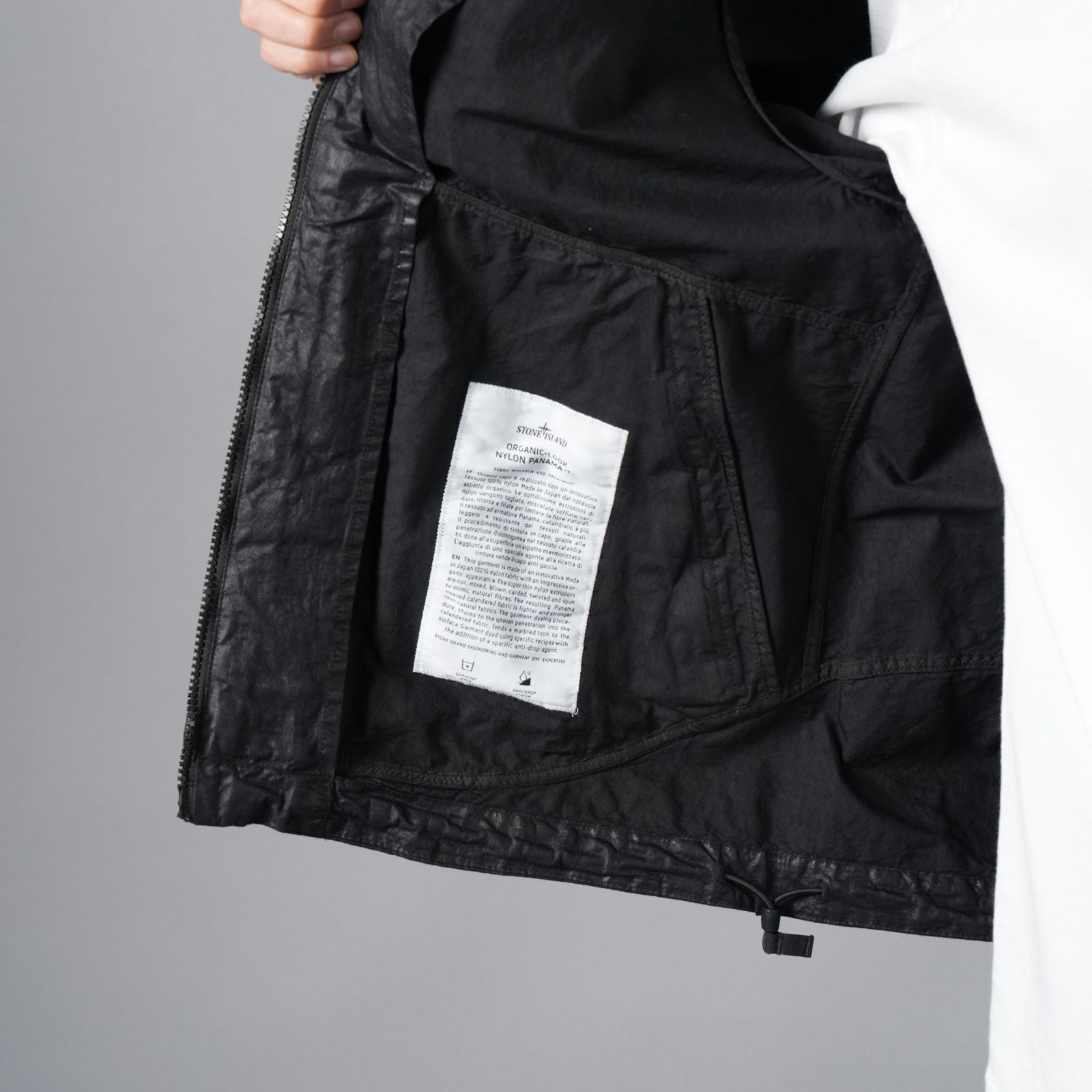 4100053 ORGANIC-LOOK NYLON PANAMA-TC / オーガニック ナイロンパナマ ジャケット 【ガーメントダイ】(ブラック)