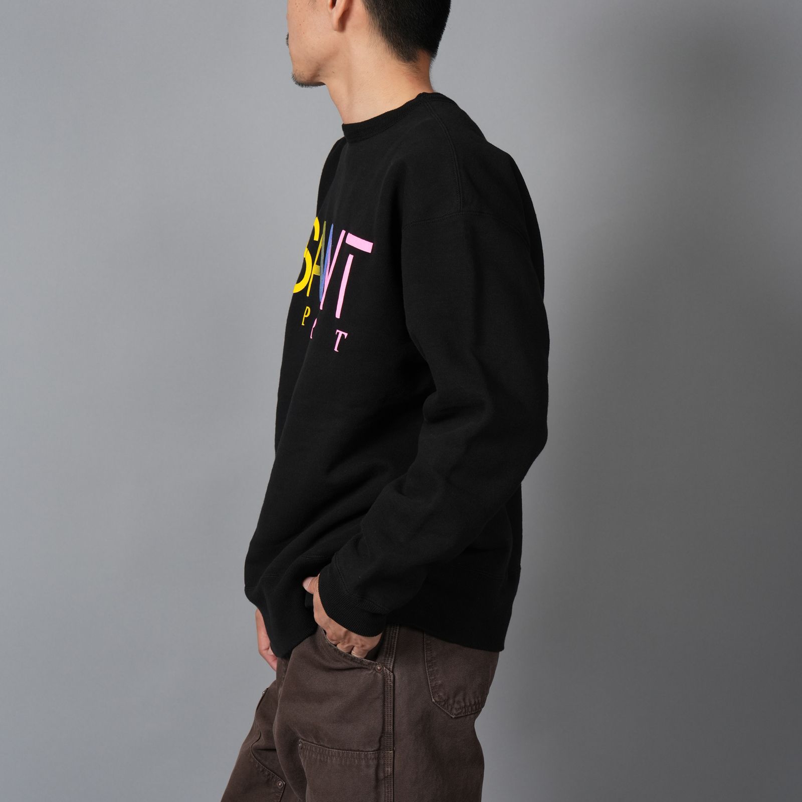 【残りわずか】SM-HR1-0000-044 / CRW NECK SWET / SAINT SPORT / BLK / クルーネックスウェット・トレーナー (ホワイト)