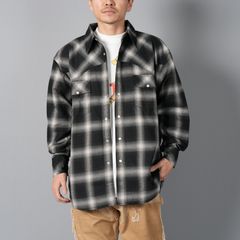 OMBRE PLAID WESTERN SHIRTS (L/S) / ウエスタンシャツ (ブラック)