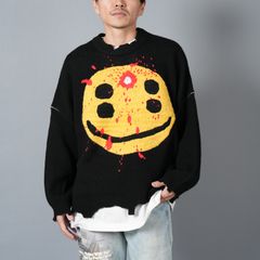 【残りわずか】【コラボ】SM-YS1-0000-C07 / CP_CREW KNT / SMILE / BLACK / ニット・セーター  (ブラック)