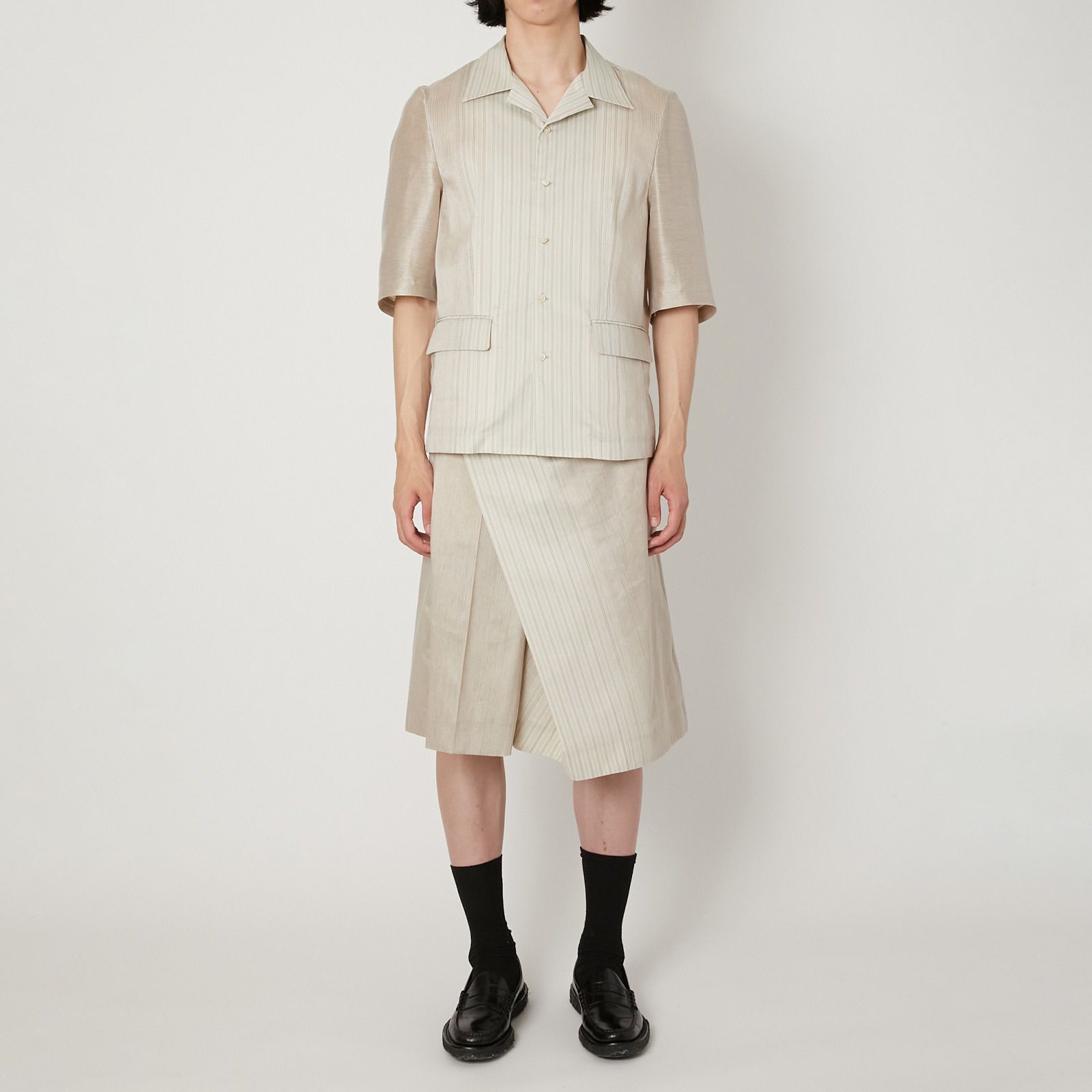 [予約商品] Short Sleeve Shirt Jacket  / シュートスリーブシャツジャケット (ベージュ)