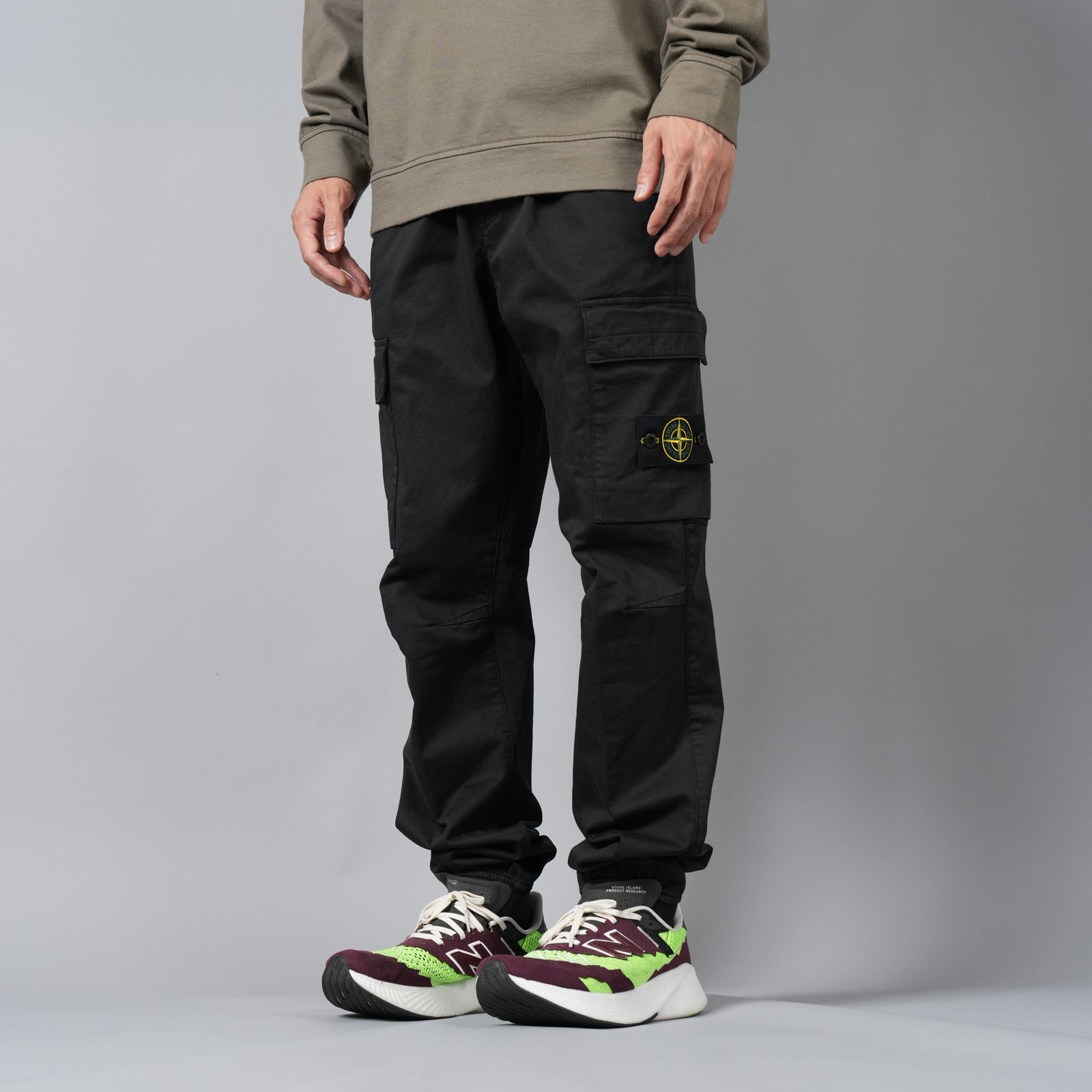 【残りわずか】【定番アイテム】31314 STRETCH COTTON WOOL SATIN / ストレッチ コットン ウール サテン カーゴパンツ [ストレッチ入り] (ブラック)