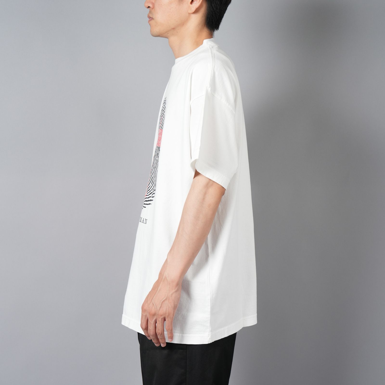 【ラスト1点】[8月10日(土)10時発売!!] PRINTED TEE SHIRTS "FINGER PRINT" / Tシャツ (ホワイト)