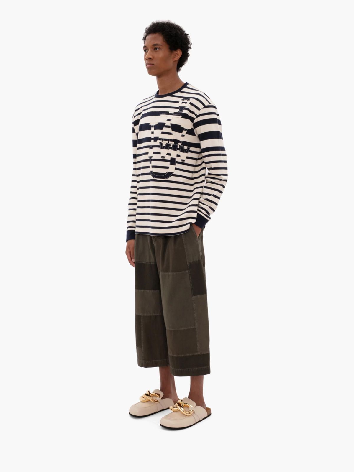 ラスト1点 / DECONSTRUCTED ANCHOR LS T-SHIRT / デコントレステッド アンカー ロングスリーブTシャツ (ネイビー/ホワイト)