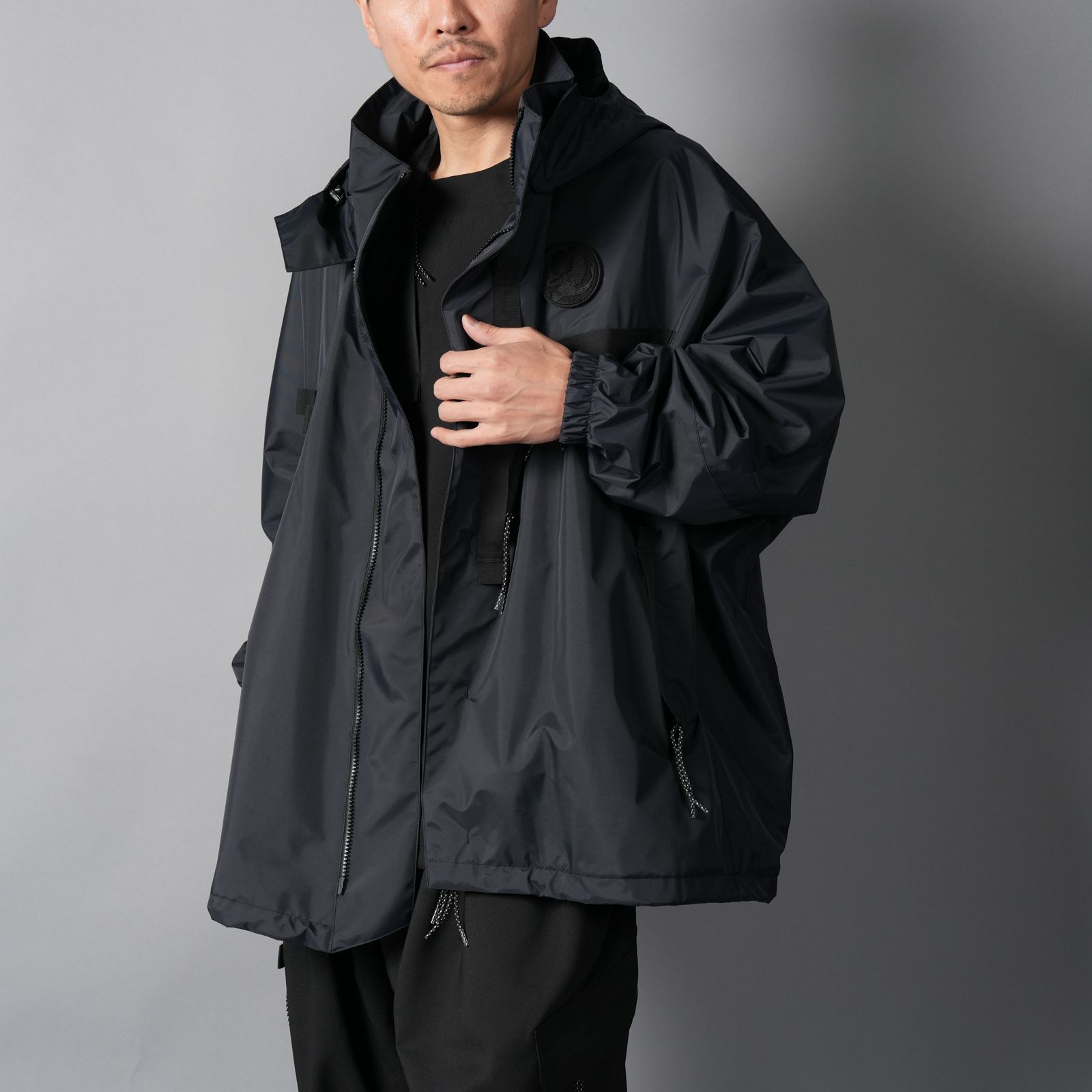 【GHOST】WOVEN 3L WATER-REPELLENT HOOD PONCHO NINJA BLOUSON / ニンジャ ブルゾン(ブラック)
