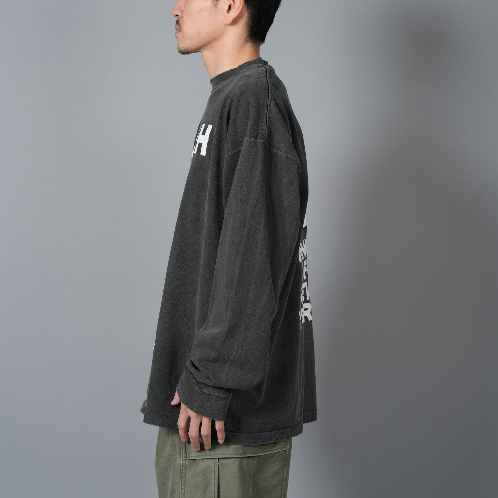 【ラスト1点】[BLEACH / ブリーチ]  TBLM24AM007 / L/S T-Shirt (KON) / ロンT・カットソー (ブラック)
