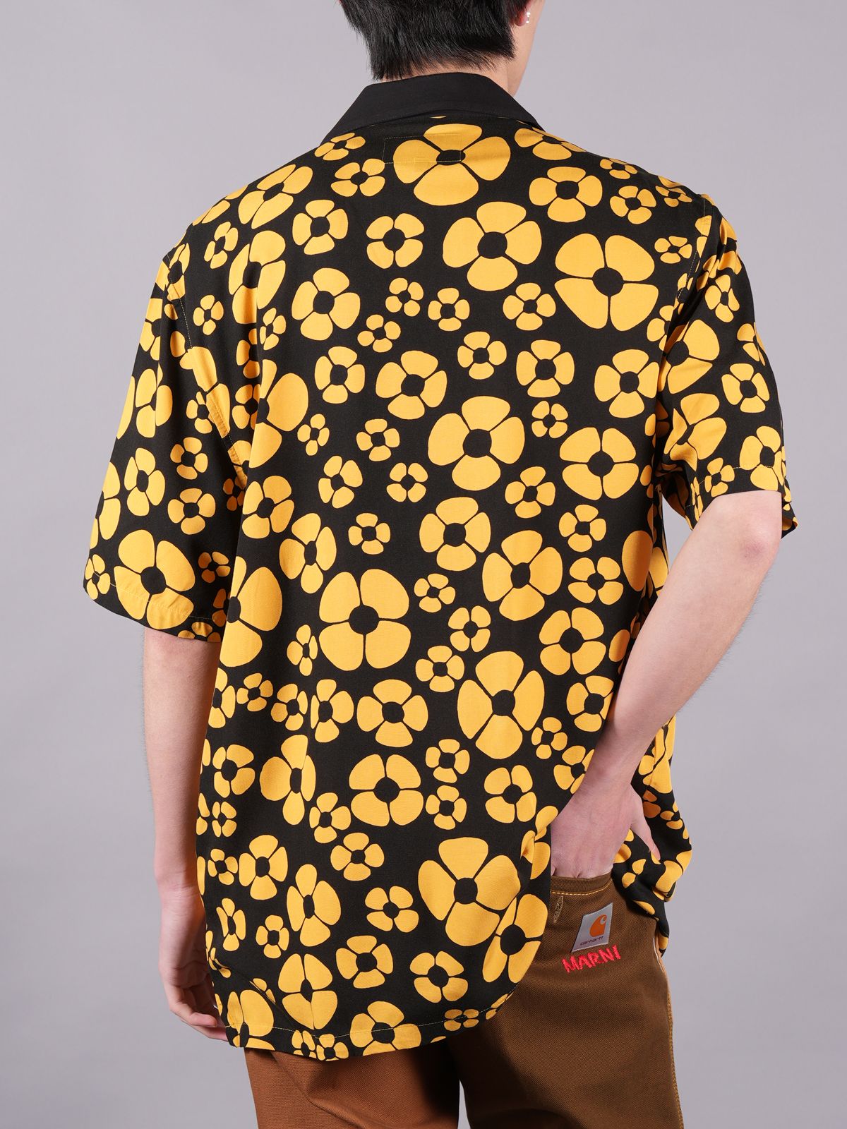 MARNI - MARNI X CARHARTT WIP - YELLOW SHORT-SLEEVED FLORAL SHIRT