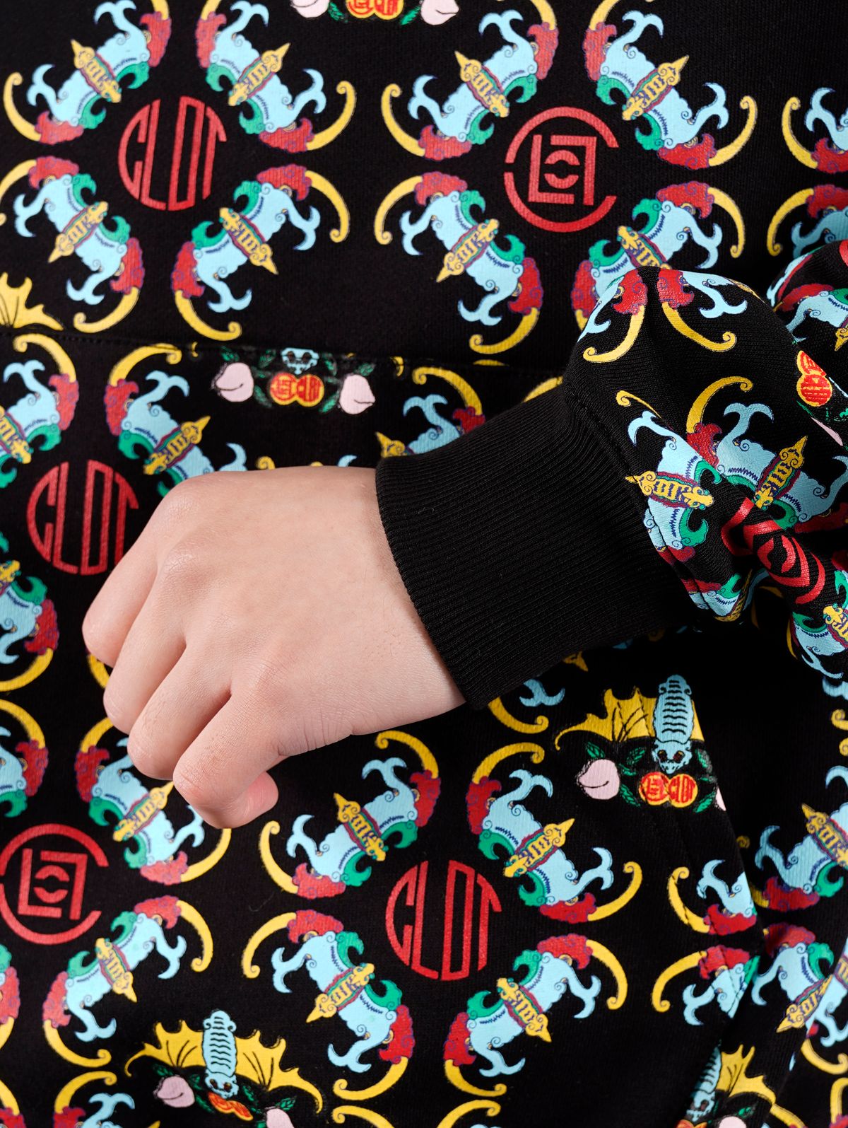 ラスト1点 / CHINESE PRINT HOODIE / チャイニーズ プリントフーディー (ブラック)