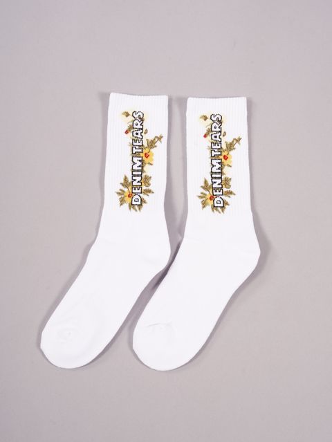 ラスト1点 / Floral Logo SOCKS / フローラルロゴ ソックス (ホワイト)