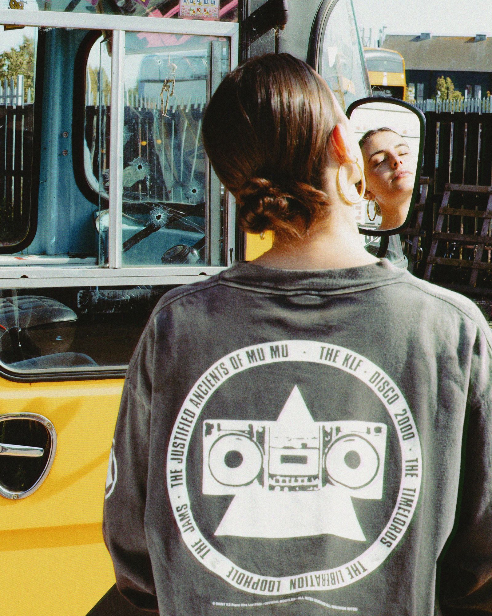 【ラスト1点】【コラボ】SM-HR1-0000-C03 / KLF  / LS TEE / WHITE KLF / BLACK / ロンT・カットソー (ブラック)