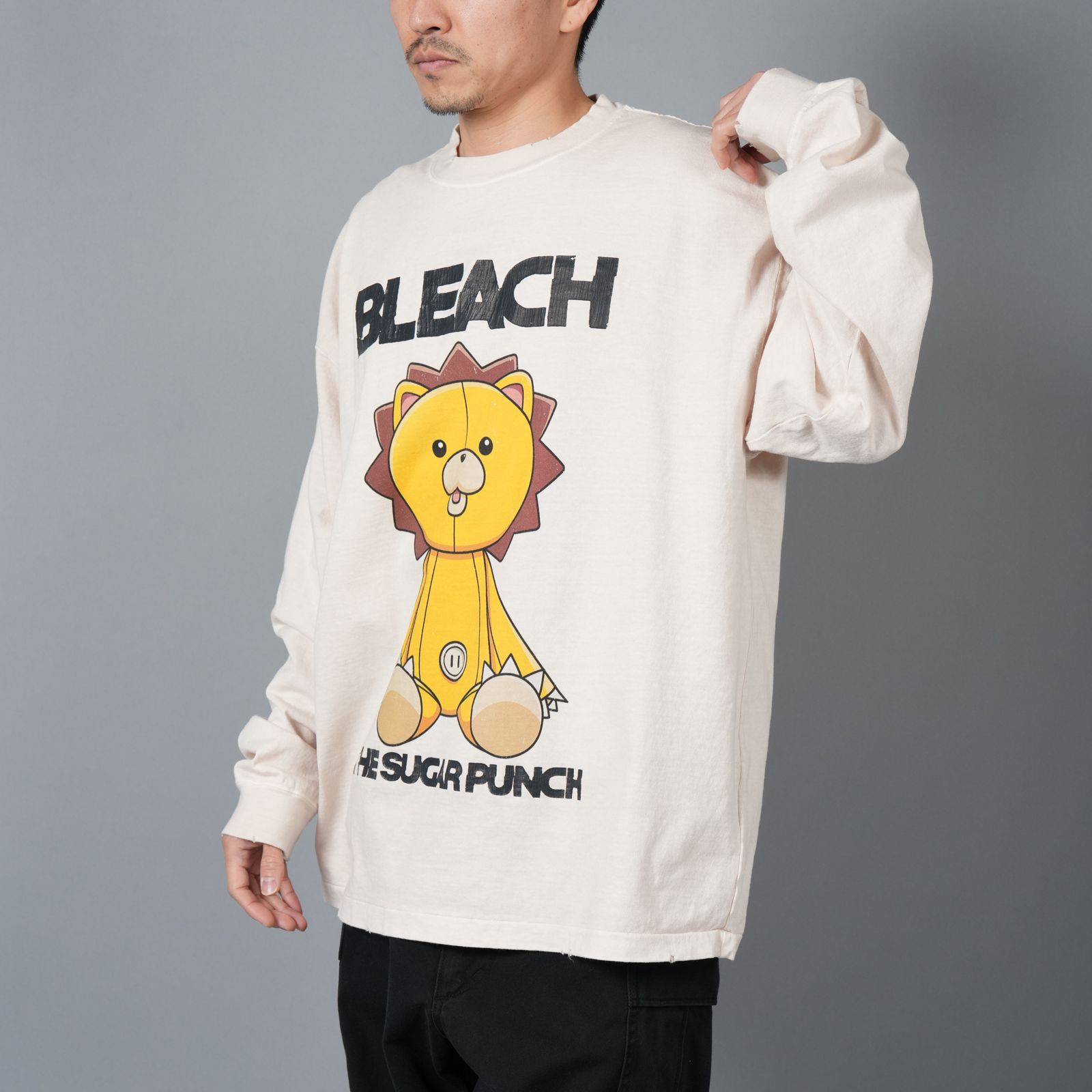 【ラスト1点】[BLEACH / ブリーチ]  TBLM24AM007 / L/S T-Shirt (KON) / ロンT・カットソー (ホワイト)
