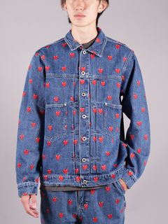 EU LOGO PATTERN DENIM JACKET  / デニムジャケット (インディゴ)