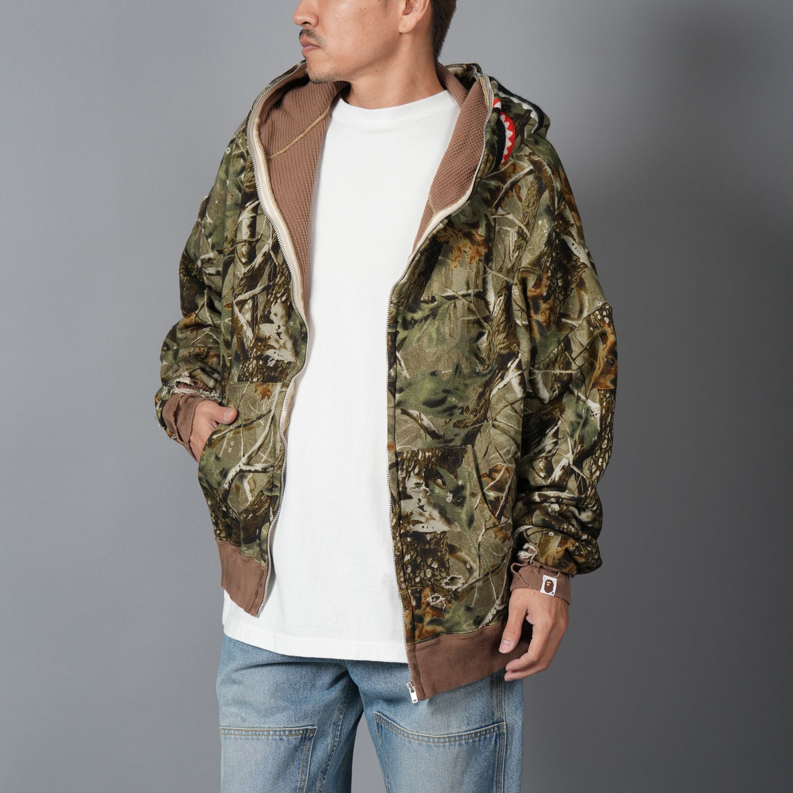 【ラスト1点】SM-HR1-0000-C38 / BAPE_ZIP HOODIE / SAHARK / CAMO / ジップフーディー (カモ)