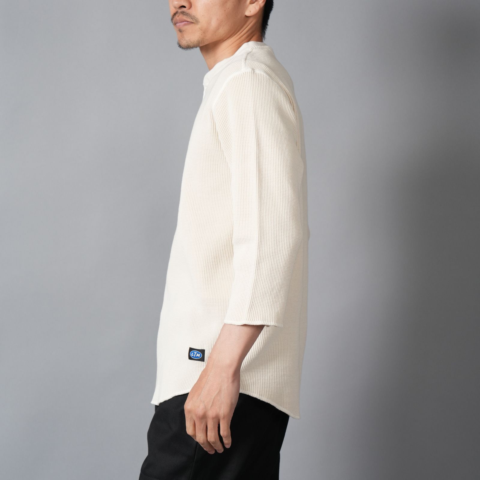 WAFFLE HENLEY (3/4)SLEEVE / ワッフル ヘンリーネック Tシャツ (ホワイト)