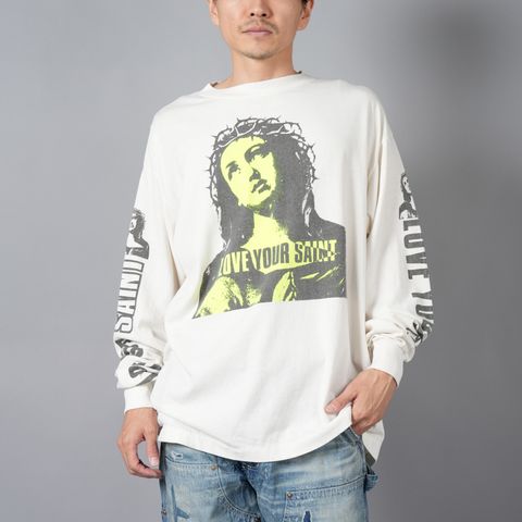 【ラスト1点】SM-YS1-0000-017 / LS TEE / LOVE UR SAINT / WHT / ロンT・カットソー (ホワイト)