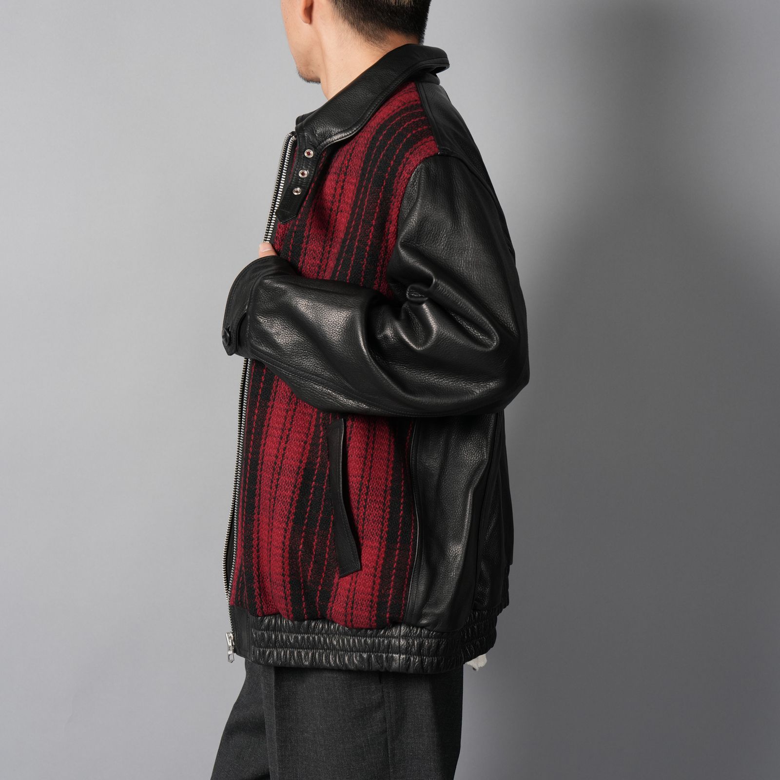 【ラスト1点】Murdoc Leather Jacket / マードックレザージャケット(レッド/ブラック)