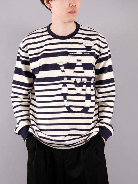 ラスト1点 / DECONSTRUCTED ANCHOR LS T-SHIRT / デコントレステッド アンカー ロングスリーブTシャツ (ネイビー/ホワイト)